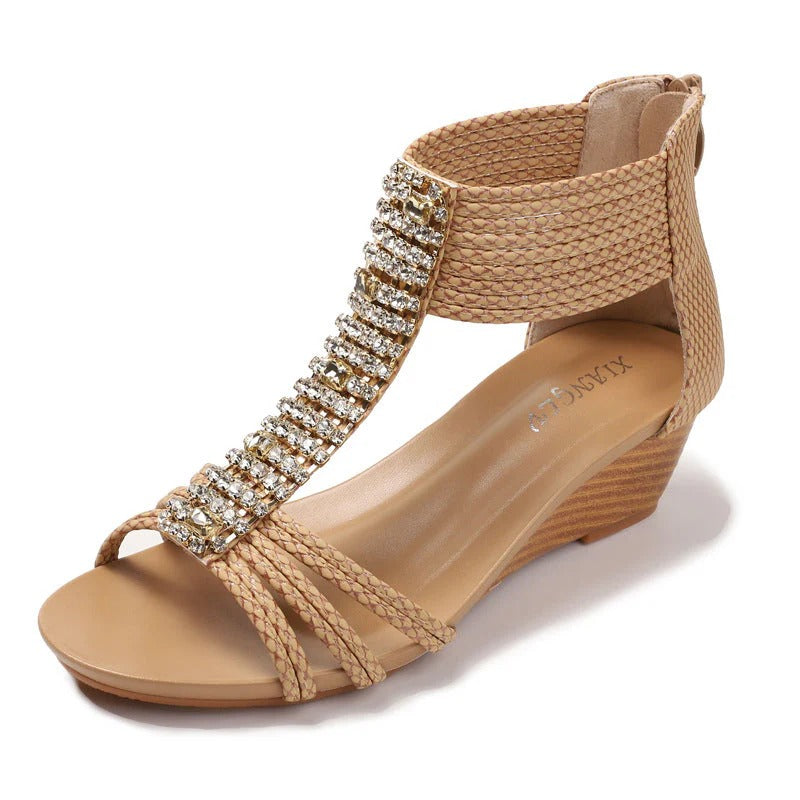 Sandales À Talon Haut Avec Décoration Strass Et Brides Pour Femmes | Idéal Pour Les Occasions Estivales