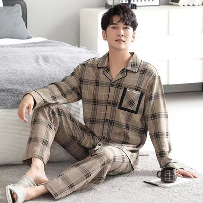 Pyjama Deux Pièces pour Homme avec Haut à Manches Longues et Pantalon | Idéal pour Toutes les Saisons