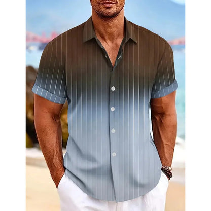 Chemise À Manches Courtes Avec Motif Dégradé Pour Homme | Idéale Pour L'Été Et Les Sorties Décontractées