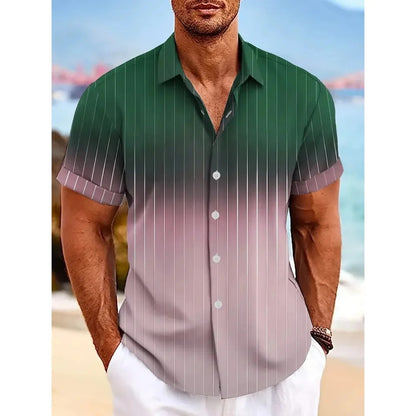 Chemise À Manches Courtes Avec Motif Dégradé Pour Homme | Idéale Pour L'Été Et Les Sorties Décontractées