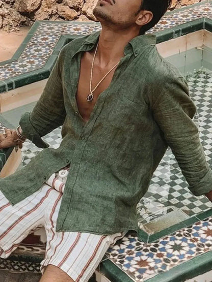 Chemise À Manches Longues Avec Manches Retroussables Pour Homme | Idéale Pour L'Été Et Les Vacances