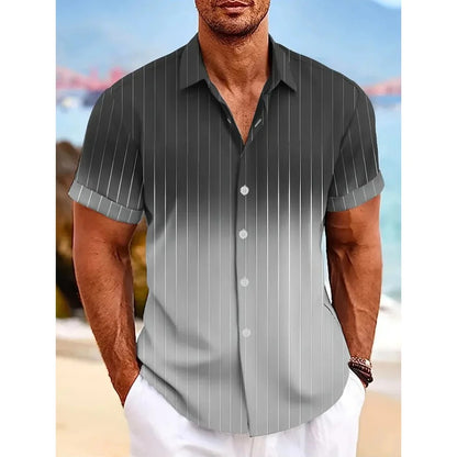 Chemise À Manches Courtes Avec Motif Dégradé Pour Homme | Idéale Pour L'Été Et Les Sorties Décontractées