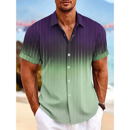 Chemise À Manches Courtes Avec Motif Dégradé Pour Homme | Idéale Pour L'Été Et Les Sorties Décontractées