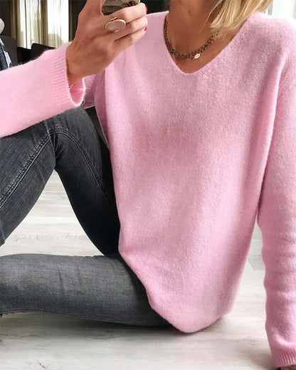 Pull À Col En V À Coupe Ample Pour Femmes | Idéal Pour Mi-saison