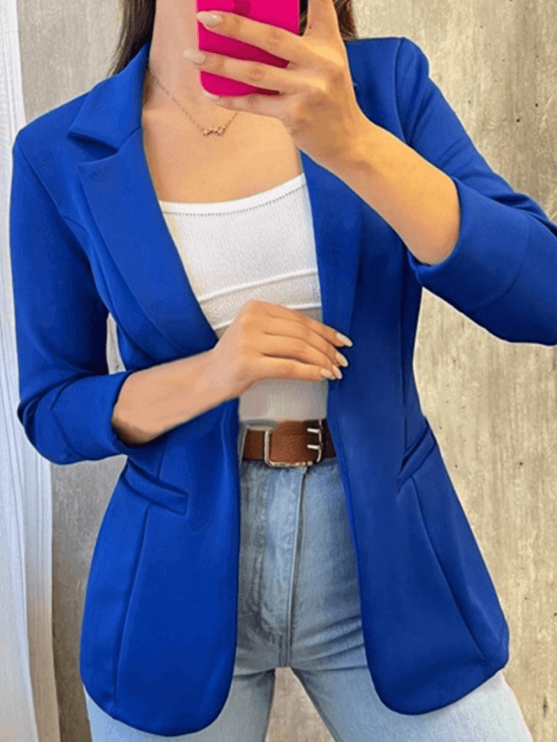 Blazer Avec Coupe Ajustée Et Poches Fonctionnelles Pour Femmes | Idéal Pour Le Travail Ou Les Sorties