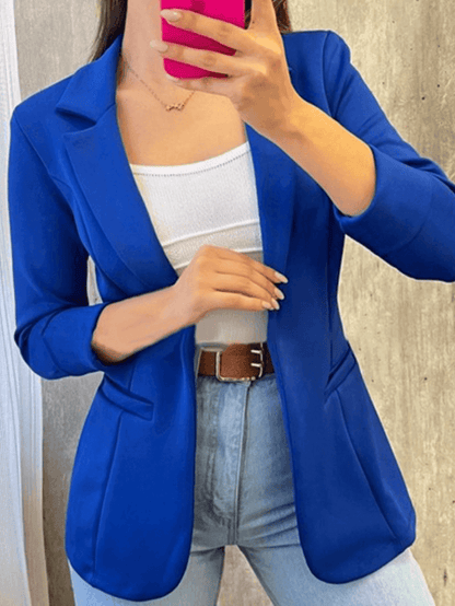 Blazer Avec Coupe Ajustée Et Poches Fonctionnelles Pour Femmes | Idéal Pour Le Travail Ou Les Sorties