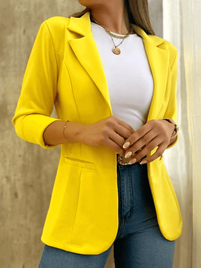 Blazer Avec Coupe Ajustée Et Poches Fonctionnelles Pour Femmes | Idéal Pour Le Travail Ou Les Sorties