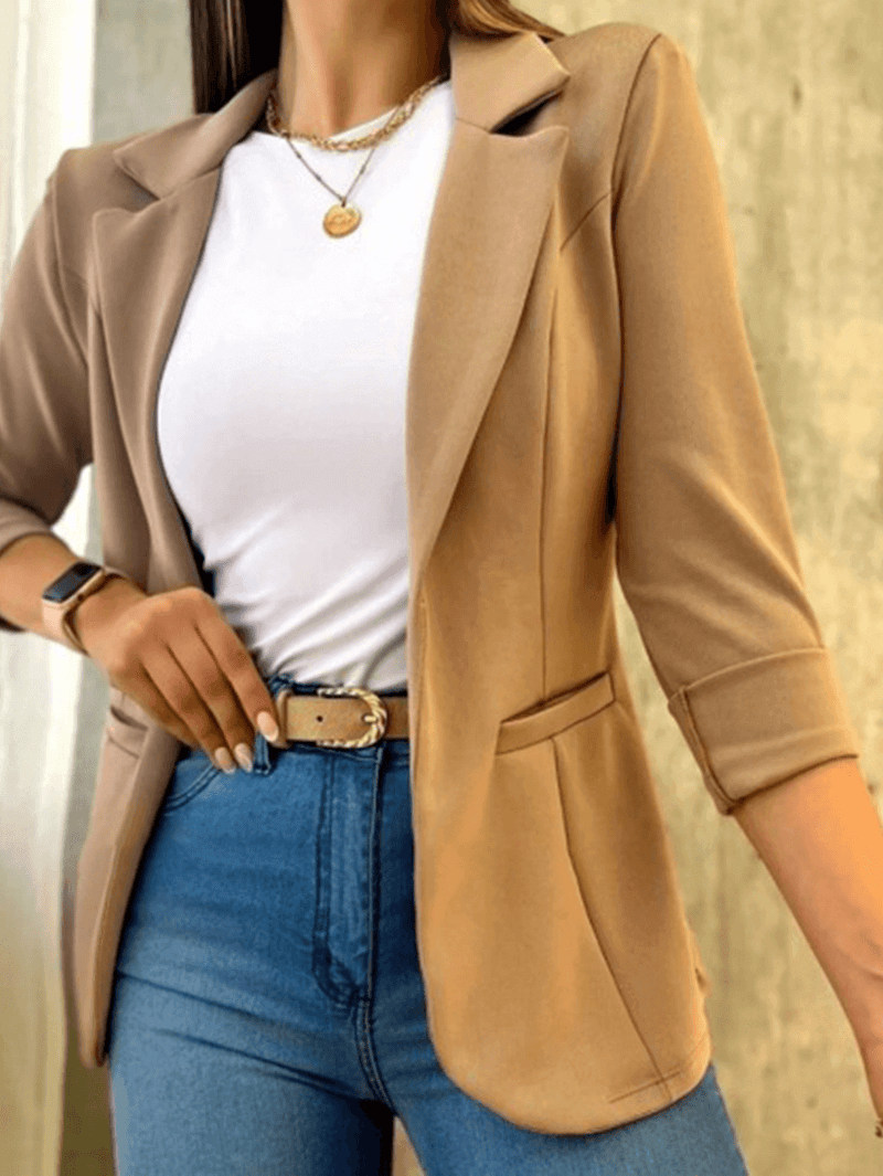 Blazer Avec Coupe Ajustée Et Poches Fonctionnelles Pour Femmes | Idéal Pour Le Travail Ou Les Sorties