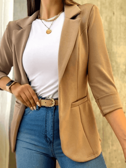 Blazer Avec Coupe Ajustée Et Poches Fonctionnelles Pour Femmes | Idéal Pour Le Travail Ou Les Sorties