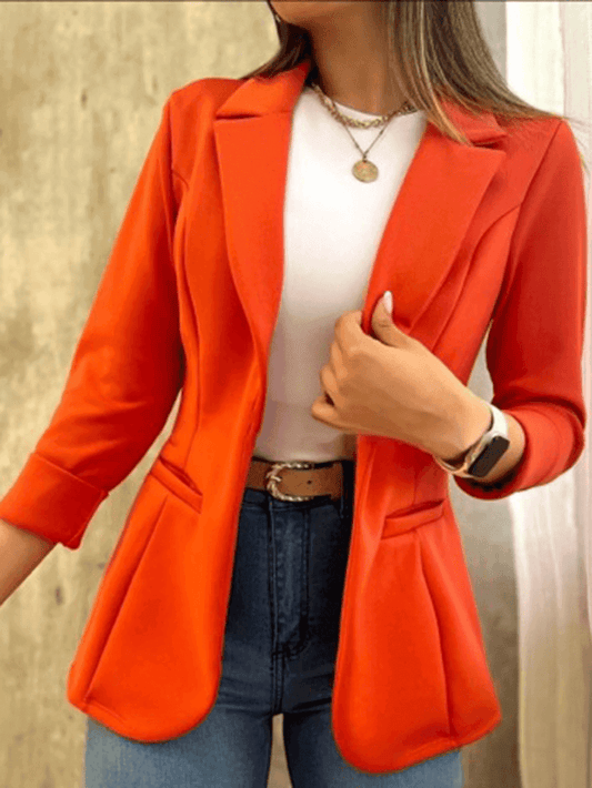 Blazer Avec Coupe Ajustée Et Poches Fonctionnelles Pour Femmes | Idéal Pour Le Travail Ou Les Sorties