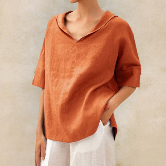 Chemise Décontractée à Col V pour Femme avec Coupe Ample | Idéale pour un Usage Quotidien