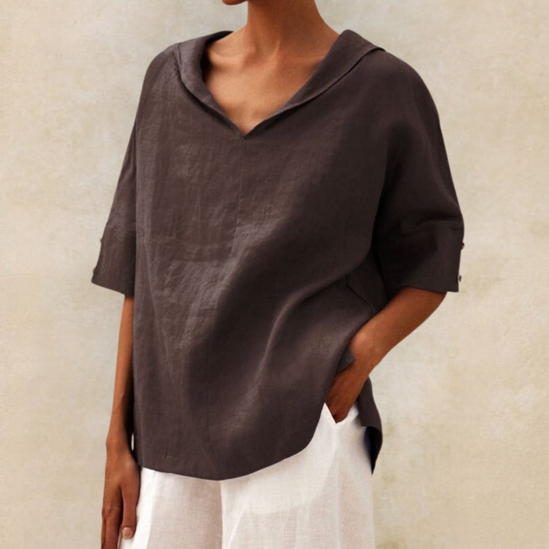 Chemise Décontractée à Col V pour Femme avec Coupe Ample | Idéale pour un Usage Quotidien