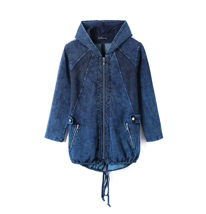 Sweat À Capuche Effet Denim pour Femme Grande Taille | Idéal pour L’Automne
