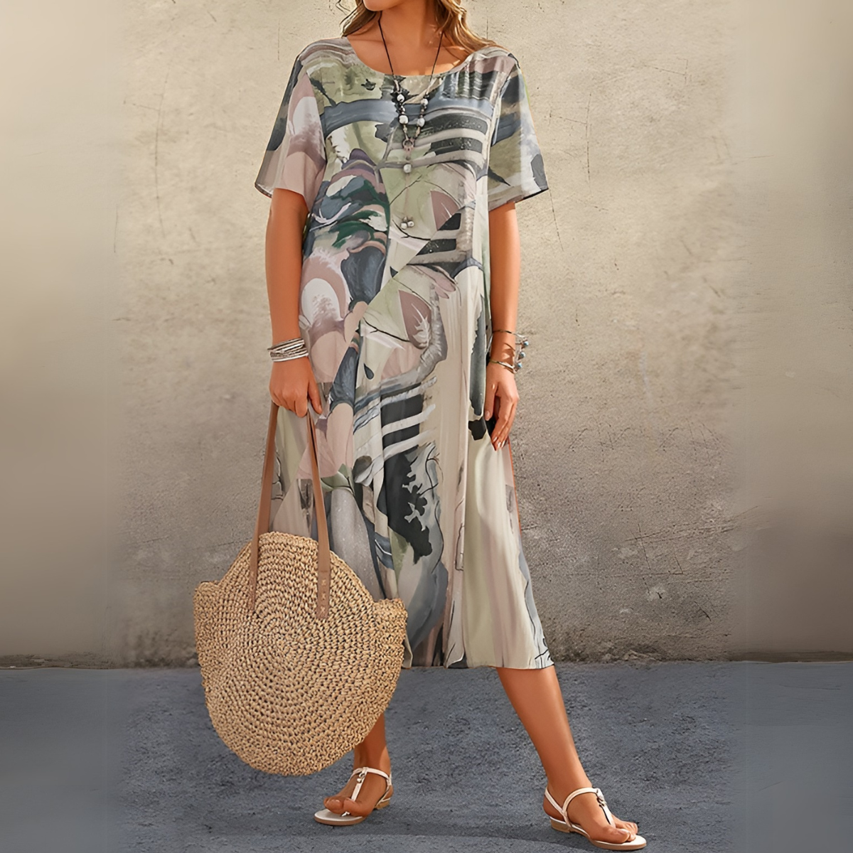 Robe Midi À Motif Floral Avec Coupe Fluide Pour Femme | Idéale Pour Le Quotidien Et Les Sorties Décontractées