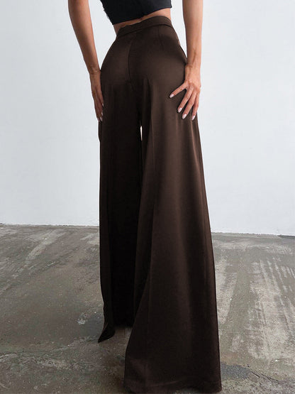 Pantalon Large Avec Finition Satinée Pour Femmes | Idéal Pour Occasions Et Tenues Quotidiennes