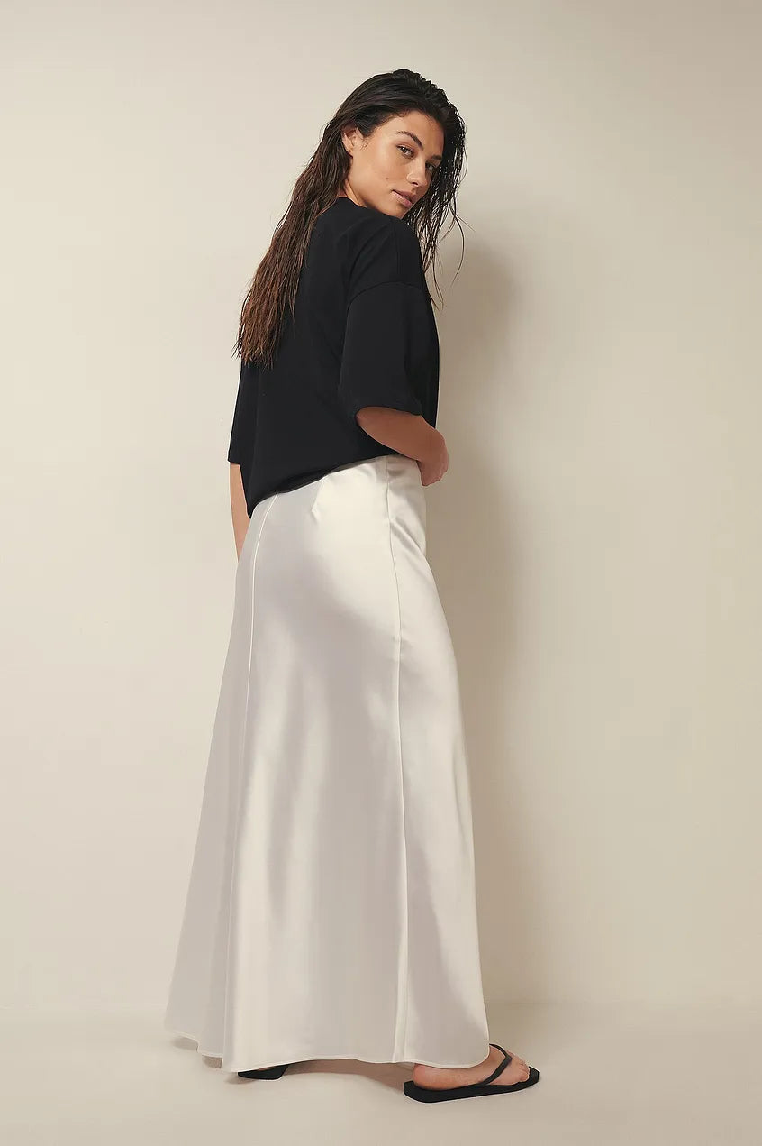 Jupe Midi Taille Haute Fluide Pour Femme | Idéal Pour Sorties Et Occasions Quotidiennes