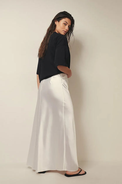 Jupe Midi Taille Haute Fluide Pour Femme | Idéal Pour Sorties Et Occasions Quotidiennes