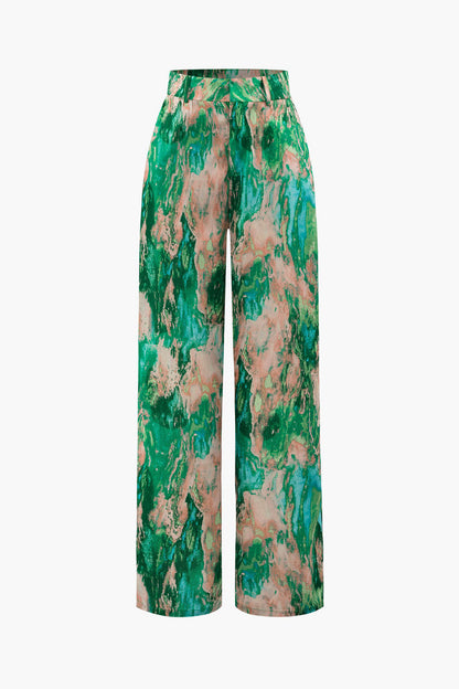Pantalon Taille Haute Avec Motif Marbré Pour Femmes | Idéal Pour Tenues Quotidiennes Et Sorties