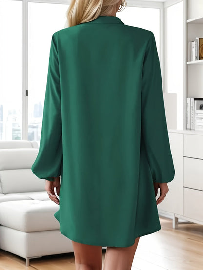 Robe chemise boutonnée col V pour femmes