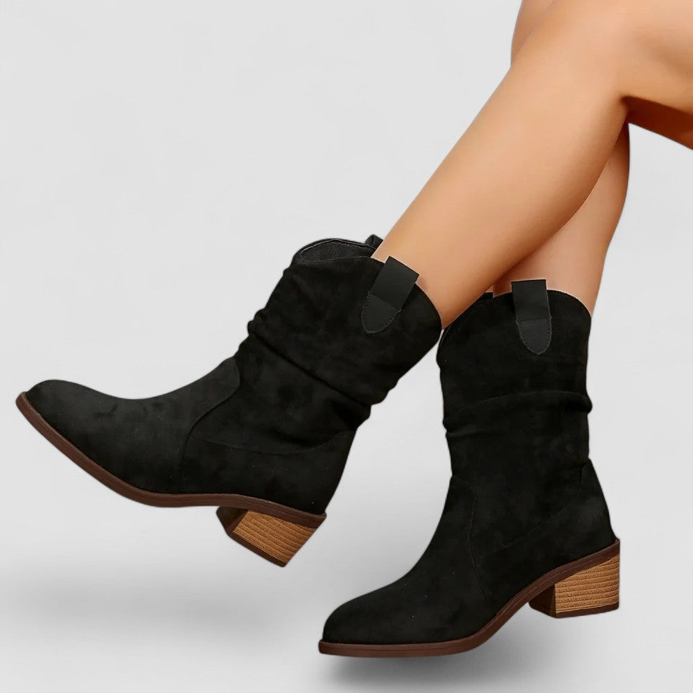 Bottines western froncées pour femmes