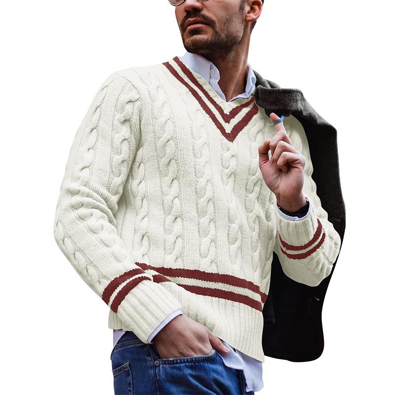Pull À Col V Avec Motif Câblé Pour Homme | Idéal Pour Une Utilisation Quotidienne