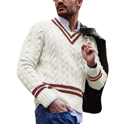 Pull À Col V Avec Motif Câblé Pour Homme | Idéal Pour Une Utilisation Quotidienne