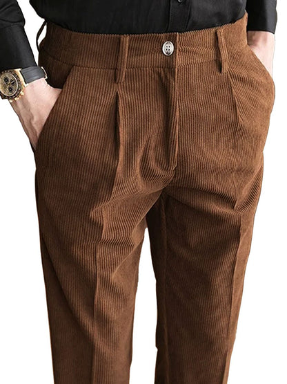 Pantalon Coupe Droite À Taille Élastique Pour Hommes | Idéal Pour Moments Décontractés
