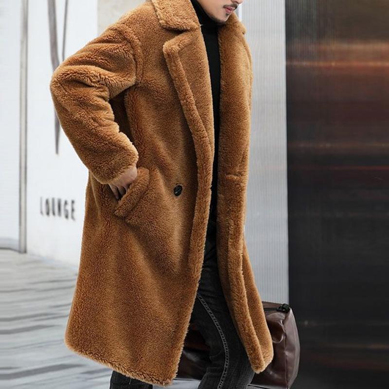 Manteau Long d’Hiver avec Revers et Coupe Droite pour Hommes | Idéal pour la Saison Froide