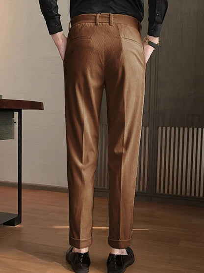 Pantalon Coupe Droite À Taille Élastique Pour Hommes | Idéal Pour Moments Décontractés