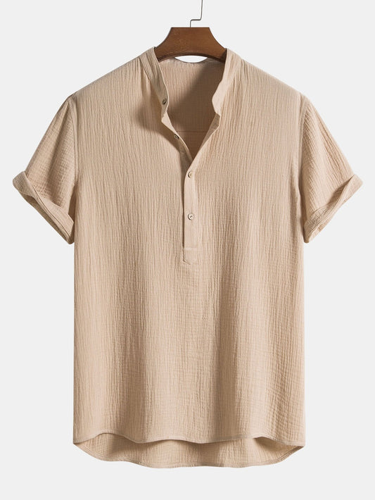 Chemise À Boutons Avec Texture Froissée Pour Homme | Idéale Pour Les Occasions Décontractées Ou Professionnelles