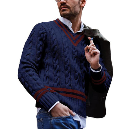 Pull À Col V Avec Motif Câblé Pour Homme | Idéal Pour Une Utilisation Quotidienne