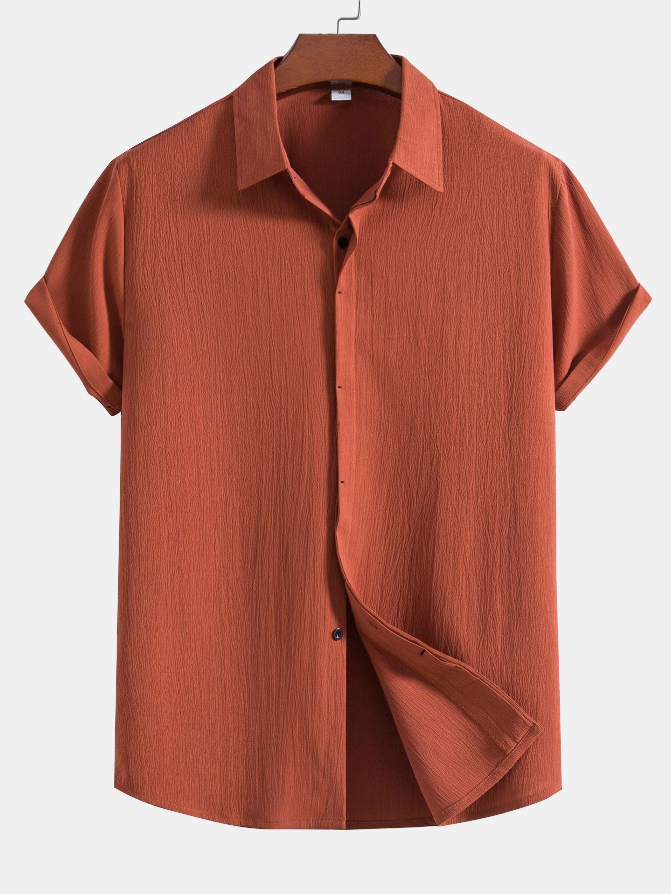 Chemise À Boutons Dissimulés Avec Texture Froissée Pour Homme | Idéale Pour Le Travail Ou Les Sorties Décontractées