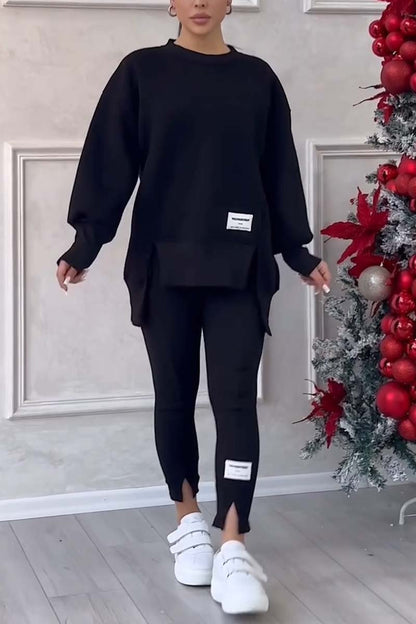 Ensemble Loungewear Avec Sweat Long Oversize Et Legging Pour Femme | Idéal Pour L'hiver
