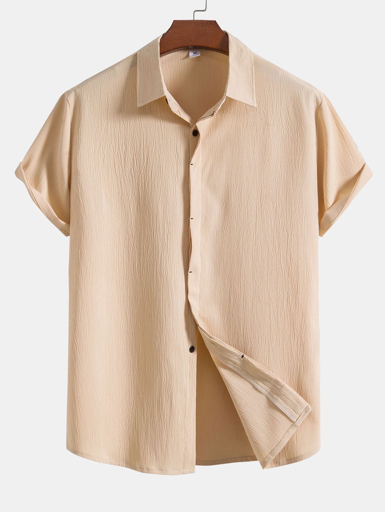 Chemise À Boutons Dissimulés Avec Texture Froissée Pour Homme | Idéale Pour Le Travail Ou Les Sorties Décontractées