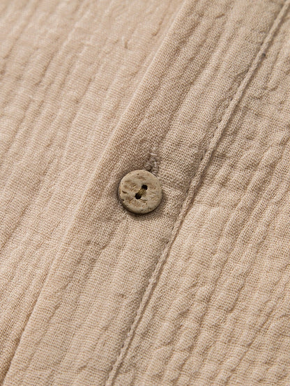 Chemise À Boutons Avec Texture Froissée Pour Homme | Idéale Pour Les Occasions Décontractées Ou Professionnelles