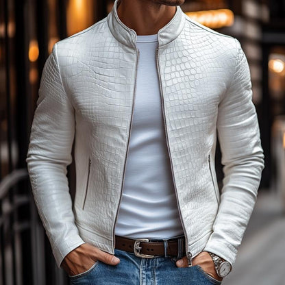 Veste zippée à motif texturé pour hommes