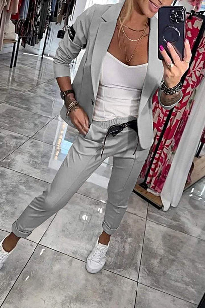 Ensemble Blazer Léger Et Pantalon À Taille Élastique Pour Femme | Idéal Pour Un Usage Professionnel Et Quotidien