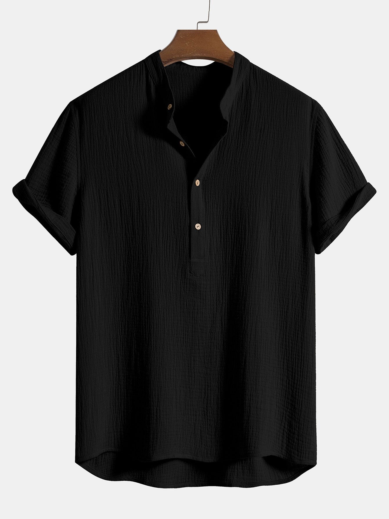Chemise À Boutons Avec Texture Froissée Pour Homme | Idéale Pour Les Occasions Décontractées Ou Professionnelles