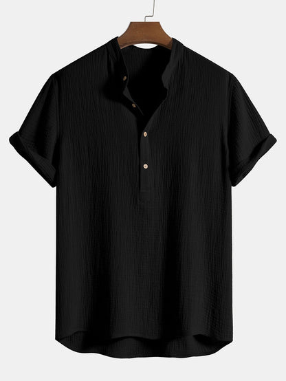 Chemise À Boutons Avec Texture Froissée Pour Homme | Idéale Pour Les Occasions Décontractées Ou Professionnelles