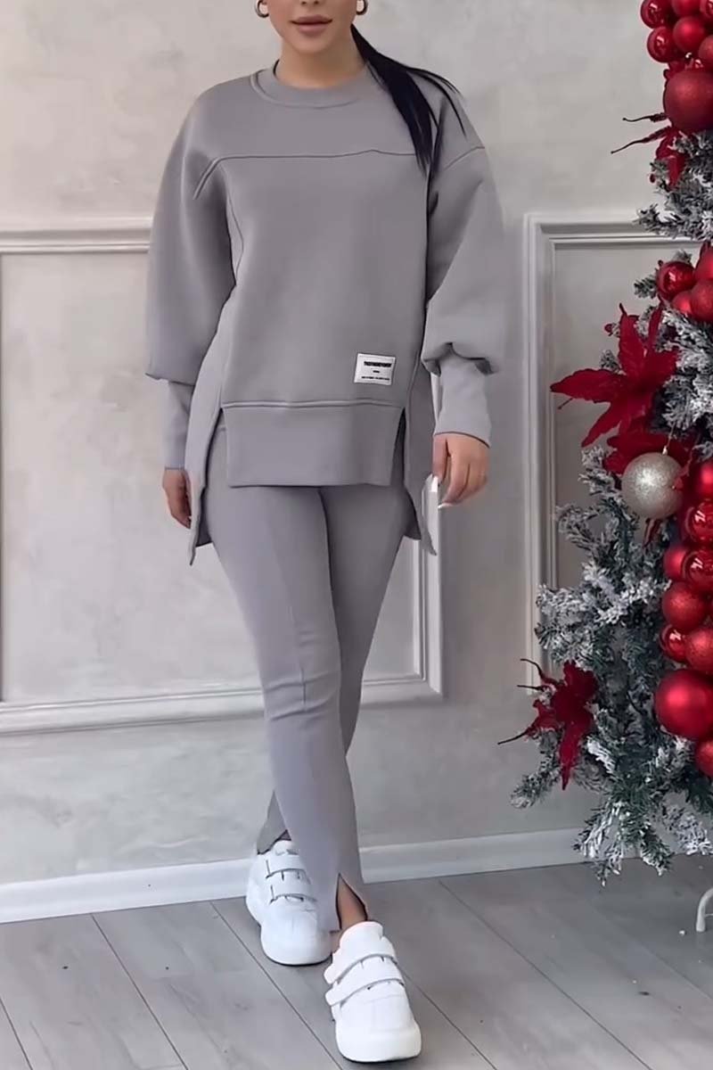 Ensemble Loungewear Avec Sweat Long Oversize Et Legging Pour Femme | Idéal Pour L'hiver