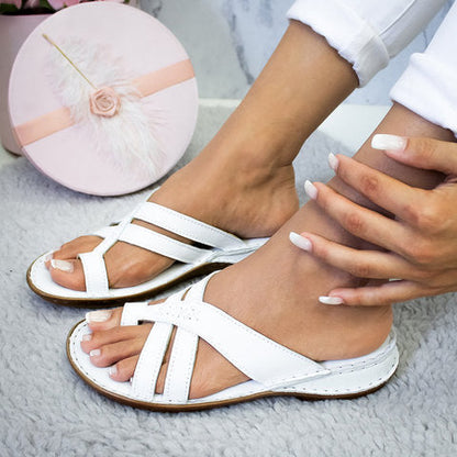 Sandales Ouvertes À Brides Croisées Avec Design À Enfiler Pour Femmes | Idéal Pour L’été