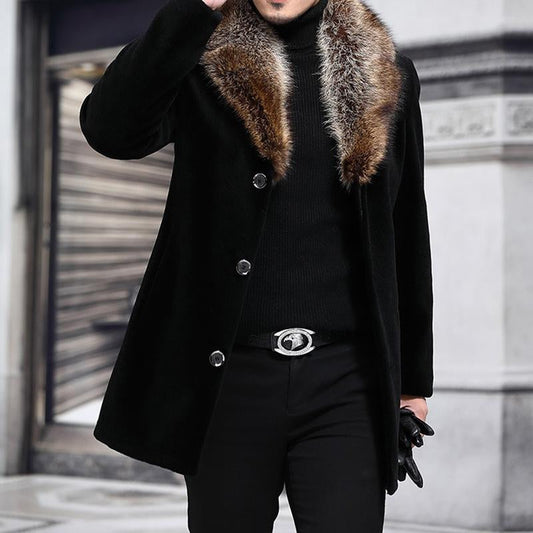 Manteau Mi-Long à Simple Boutonnage avec Coupe Ajustable pour Homme | Idéal pour l’Hiver