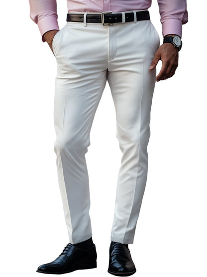 Pantalon De Costume Unicolore avec Coupe Ajustée pour Homme | Idéal pour Les Occasions Formelles