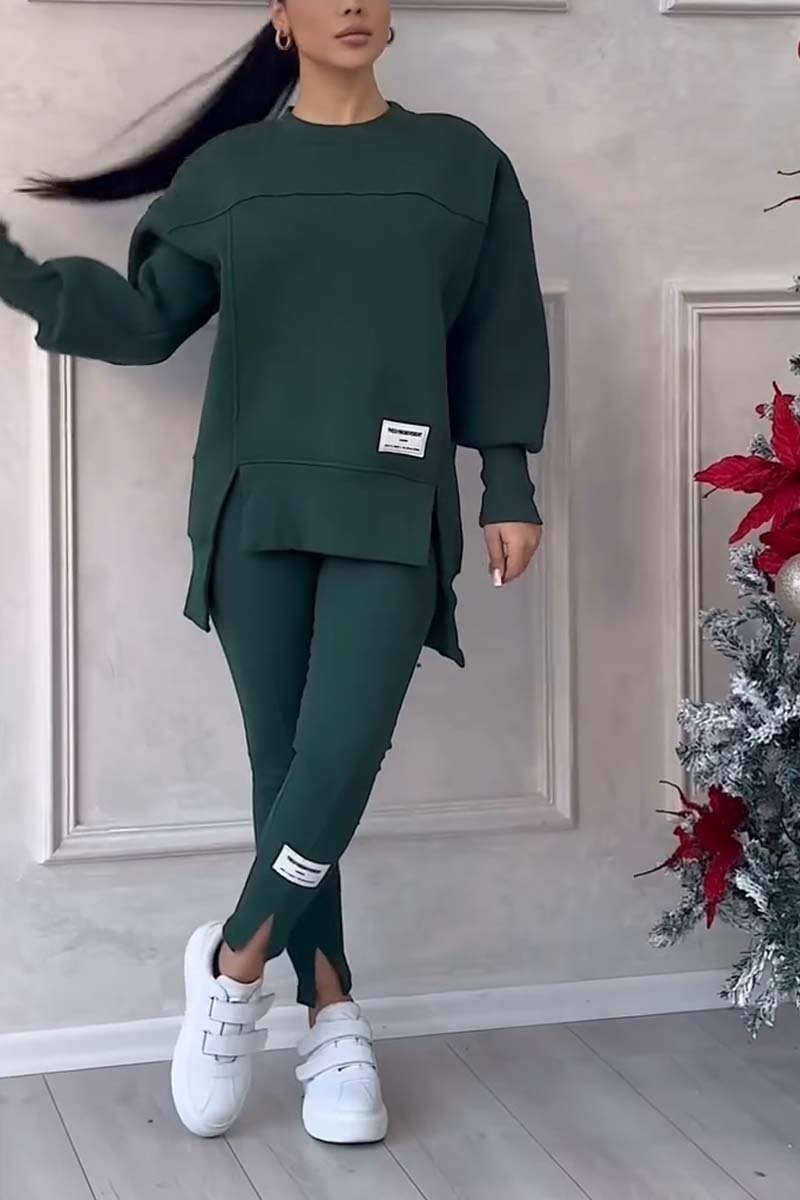 Ensemble Loungewear Avec Sweat Long Oversize Et Legging Pour Femme | Idéal Pour L'hiver
