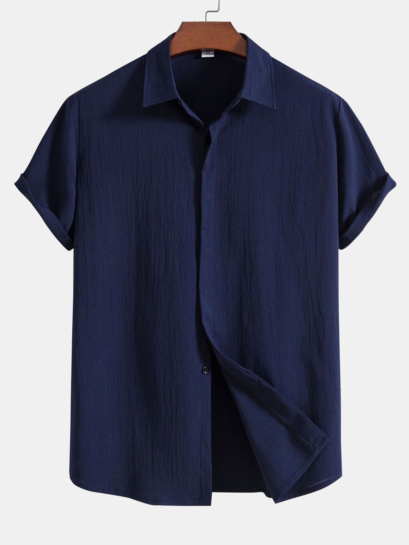 Chemise À Boutons Dissimulés Avec Texture Froissée Pour Homme | Idéale Pour Le Travail Ou Les Sorties Décontractées