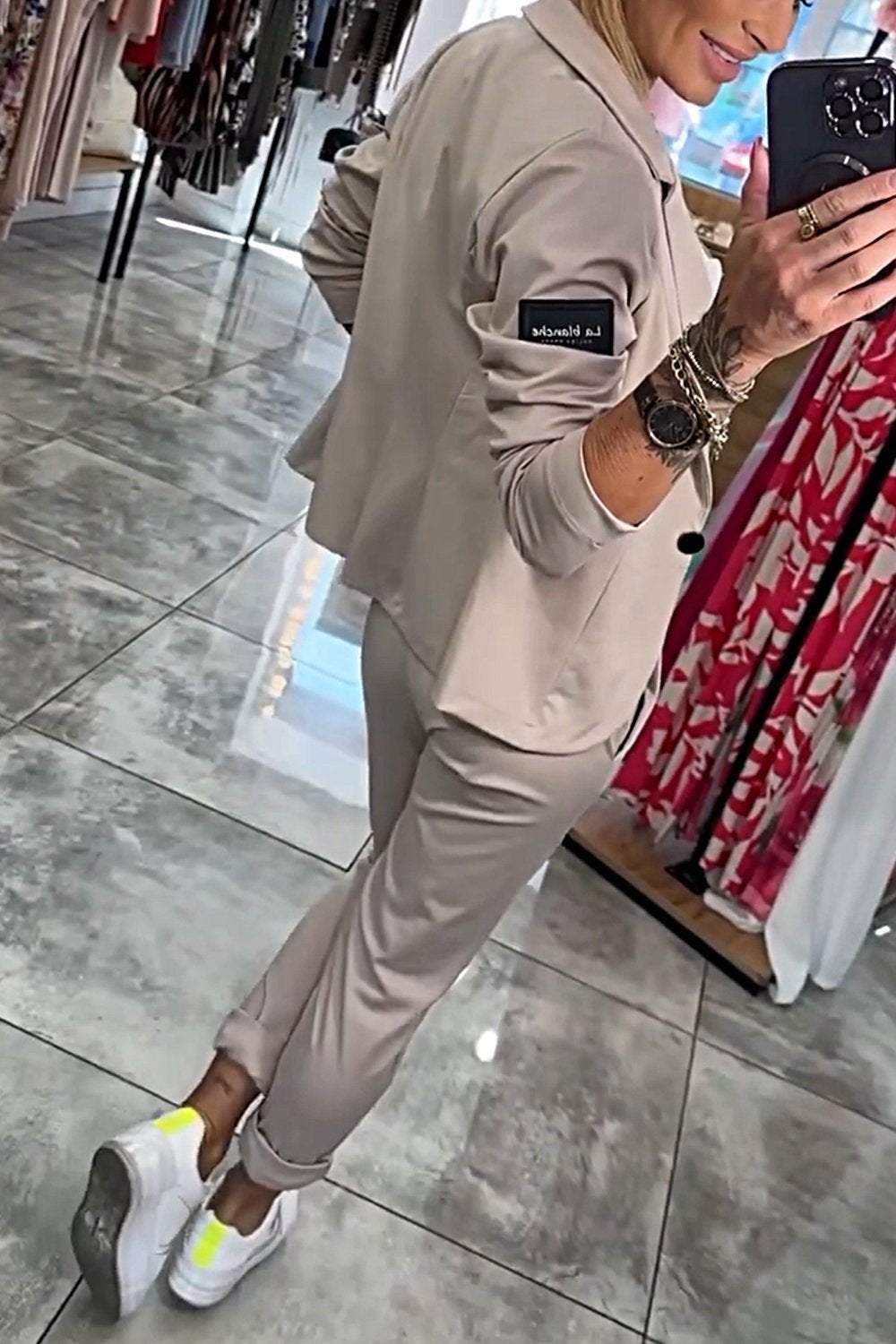 Ensemble Blazer Léger Et Pantalon À Taille Élastique Pour Femme | Idéal Pour Un Usage Professionnel Et Quotidien