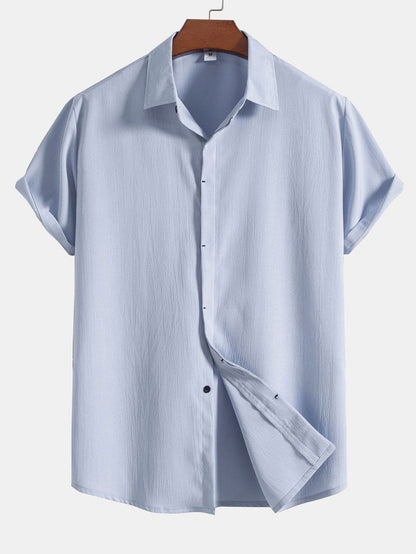 Chemise À Boutons Dissimulés Avec Texture Froissée Pour Homme | Idéale Pour Le Travail Ou Les Sorties Décontractées