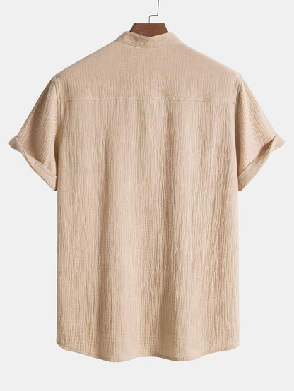 Chemise À Boutons Avec Texture Froissée Pour Homme | Idéale Pour Les Occasions Décontractées Ou Professionnelles