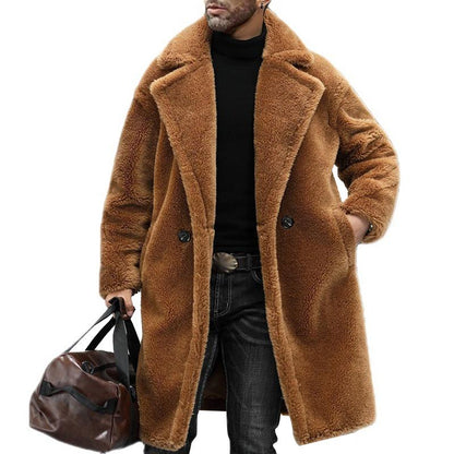 Manteau Long d’Hiver avec Revers et Coupe Droite pour Hommes | Idéal pour la Saison Froide