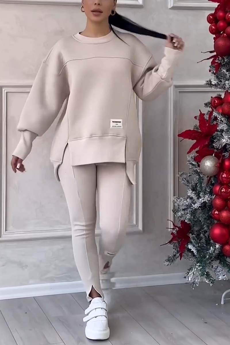Ensemble Loungewear Avec Sweat Long Oversize Et Legging Pour Femme | Idéal Pour L'hiver